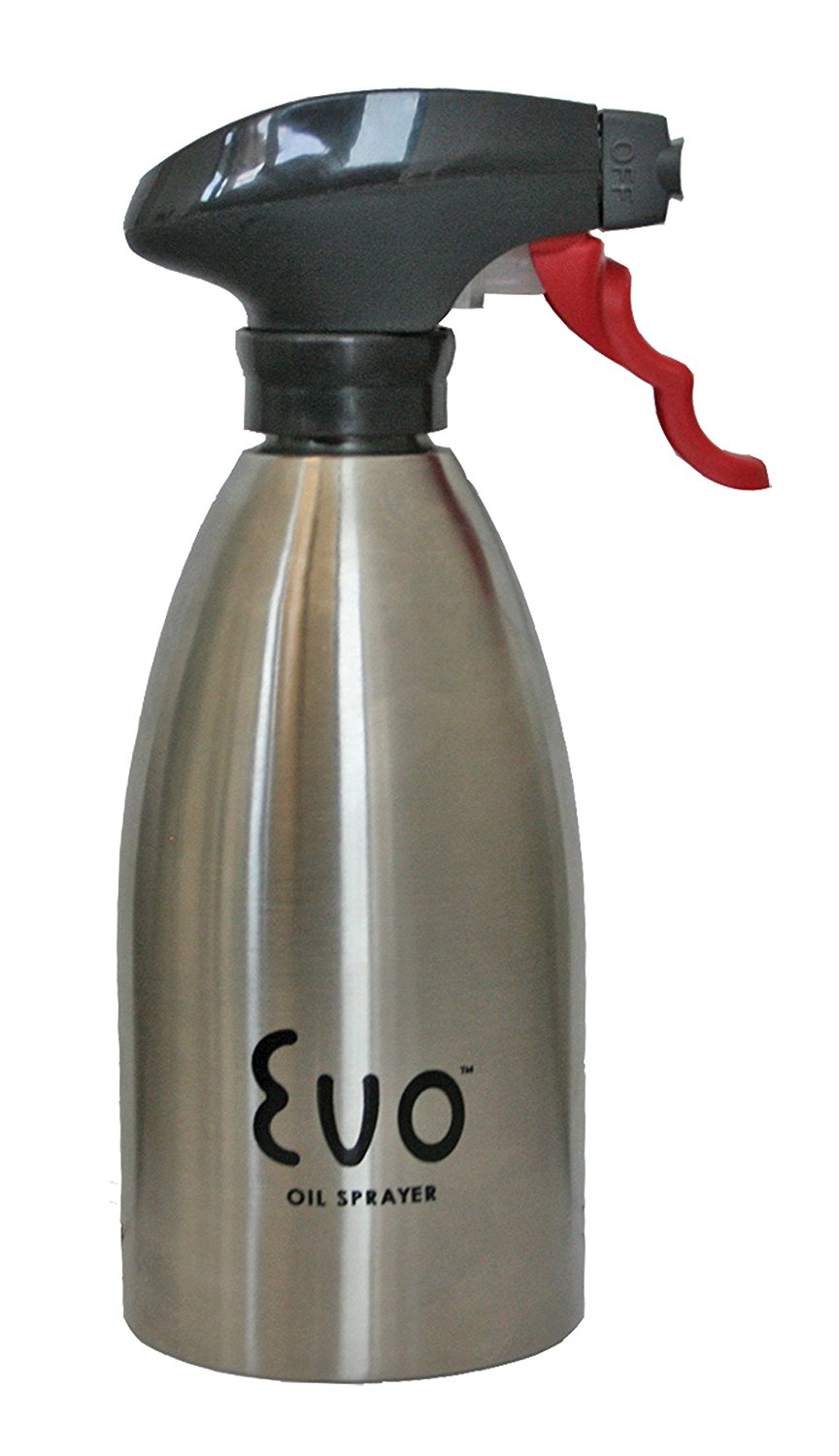EVO Oil Sprayer Non-Aerosol for Olive Oil and Cooking Oils 16oz Stainless Steel 