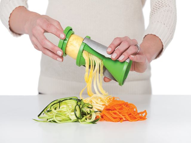 Home-it Handheld Spirelli Spiral Vegetable Slicer, julienne peeler