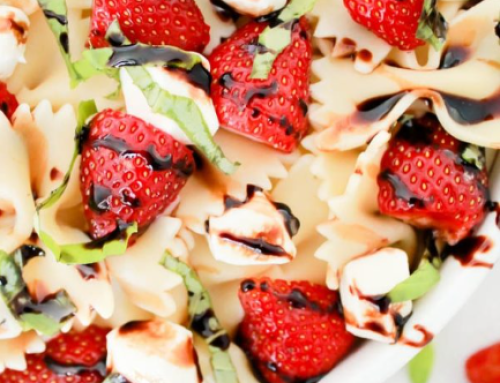 Strawberry Caprese Persian Lime Olive Oil Pasta Salad